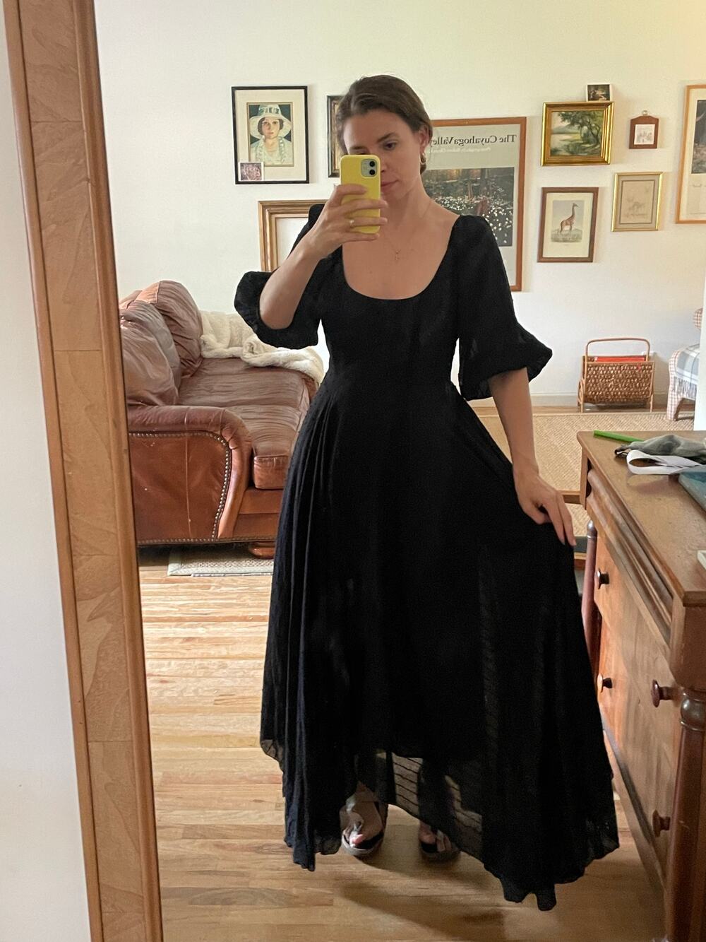 Free People Puff Sleeve Open Back Maxi Dress Size Small